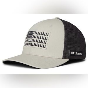 🧢 Columbia Black & Cream Tree Flag Mesh Cap – S/M Adjustable – Unisex